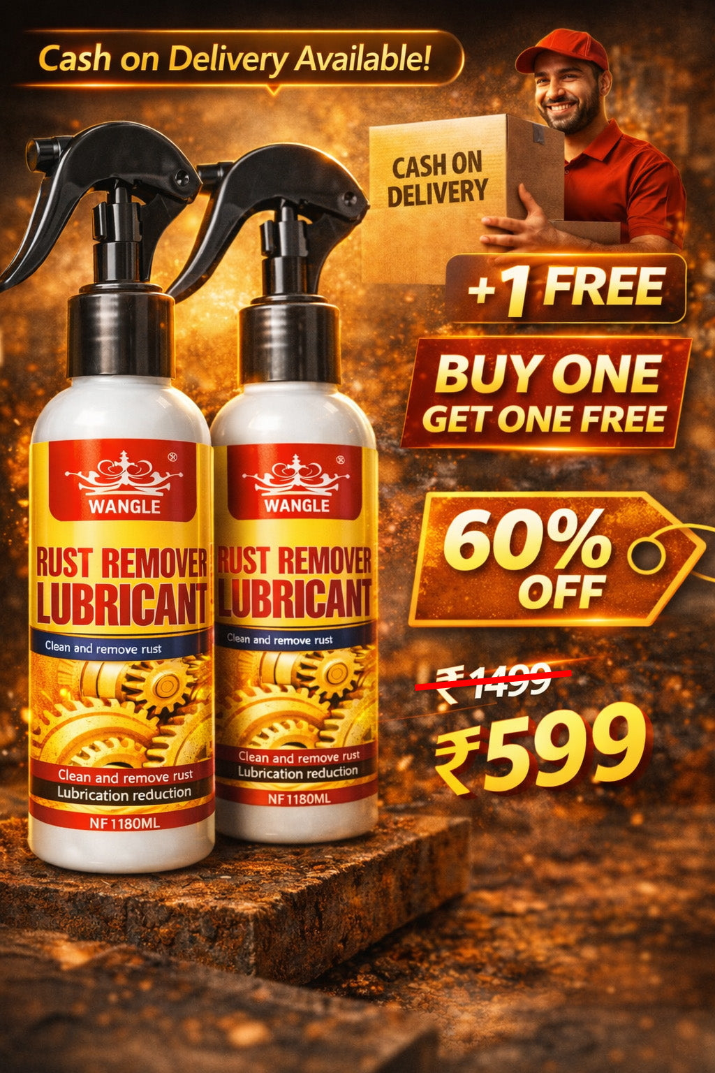 ⏳🏆Anti-Rust Lubricant Spray & Rust Remover | 🔥Buy 1 Get 1 Free🔥