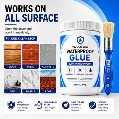 Transparent Waterproof Glue + Free Brush 🔥- Buy 1 Get 1 Free
