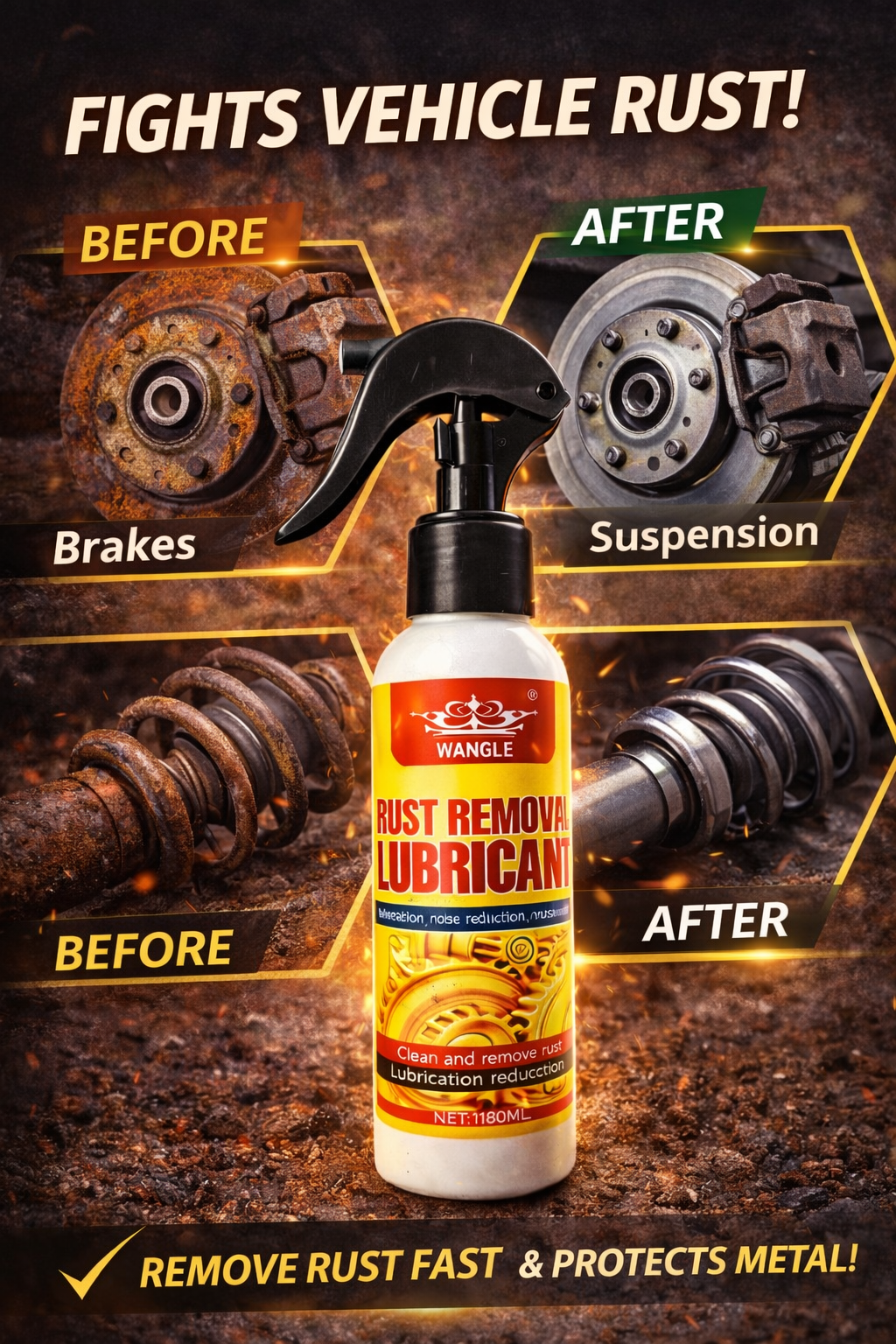 ⏳🏆Anti-Rust Lubricant Spray & Rust Remover | 🔥Buy 1 Get 1 Free🔥