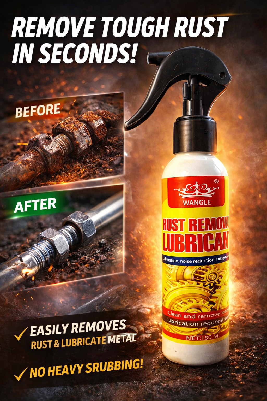 ⏳🏆Anti-Rust Lubricant Spray & Rust Remover | 🔥Buy 1 Get 1 Free🔥