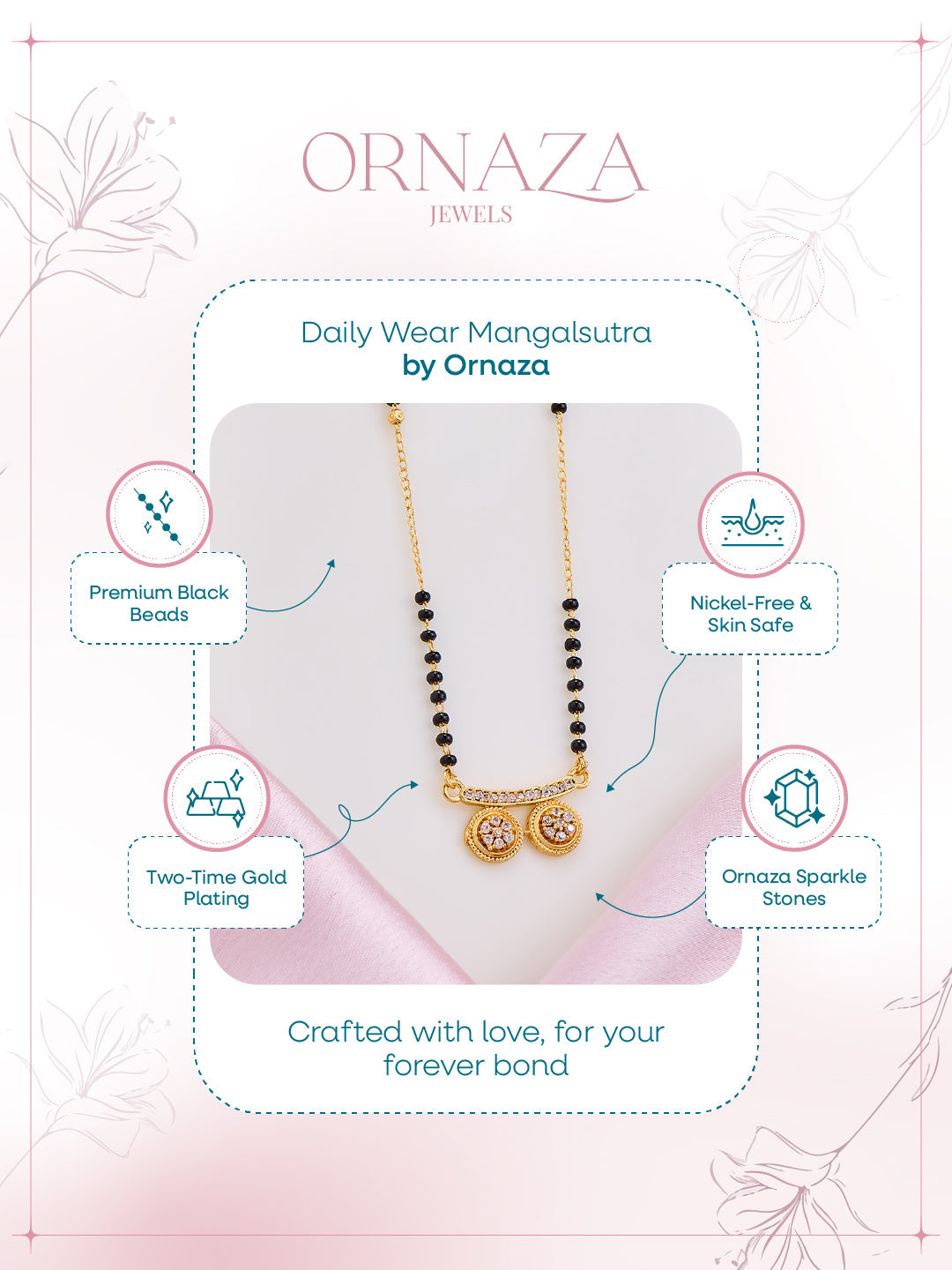 Twin Halo Charm Mangalsutra