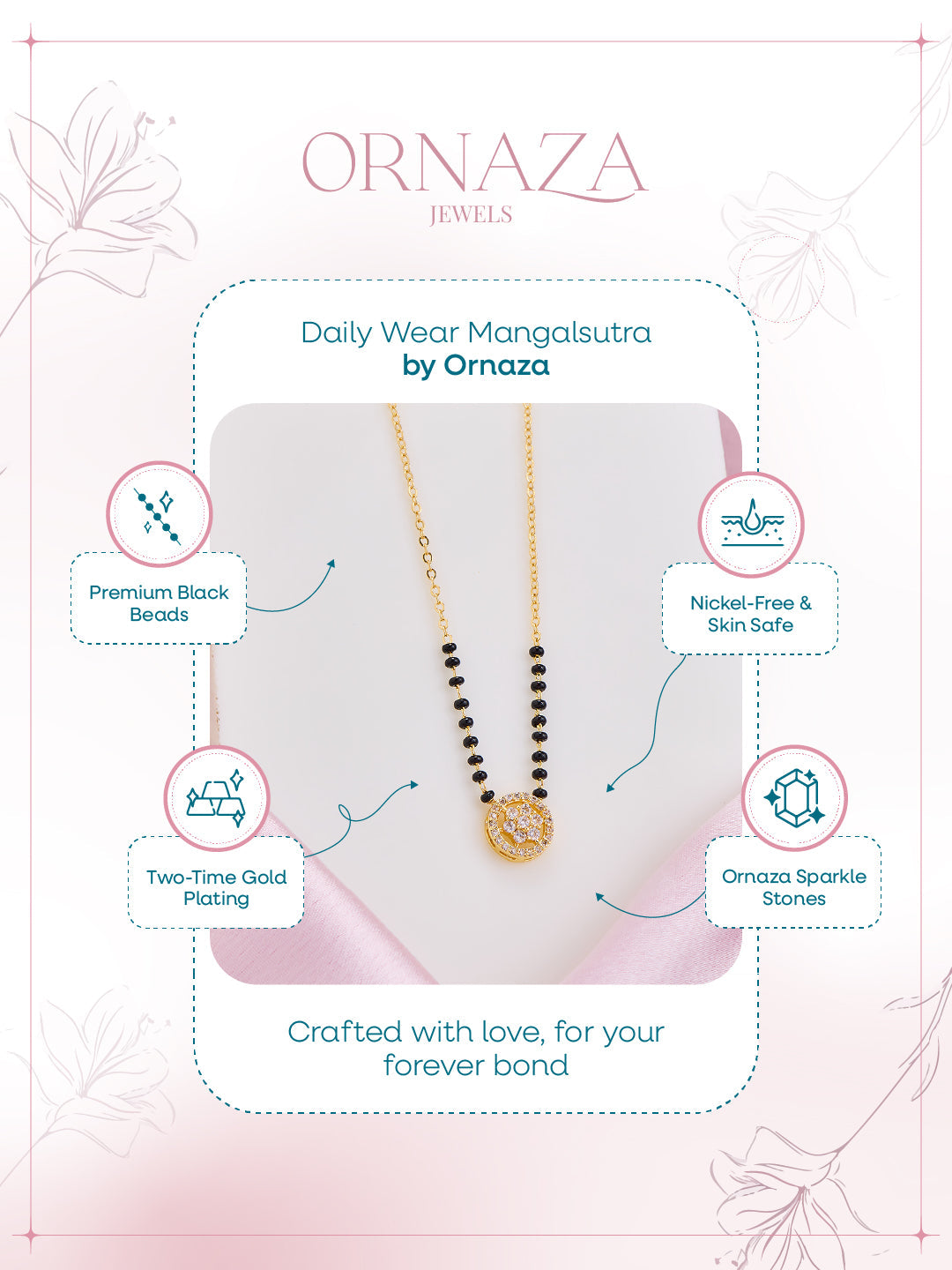 Floral Halo Charm Mangalsutra