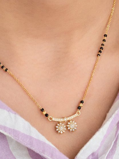 Twin Floral Sparkle Mangalsutra