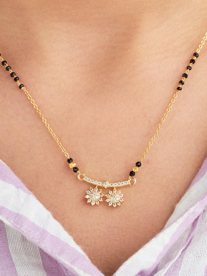 Twin Floral Sparkle Mangalsutra