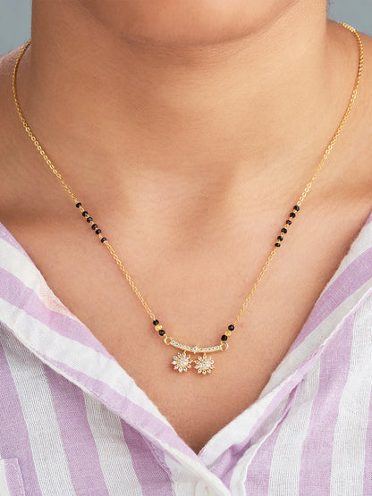 Twin Floral Sparkle Mangalsutra