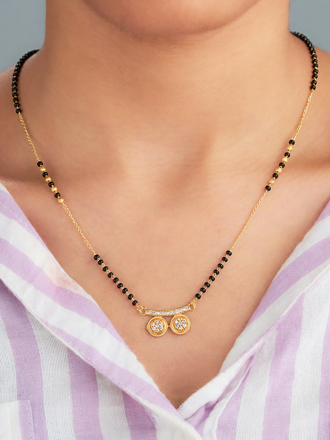 Twin Halo Charm Mangalsutra
