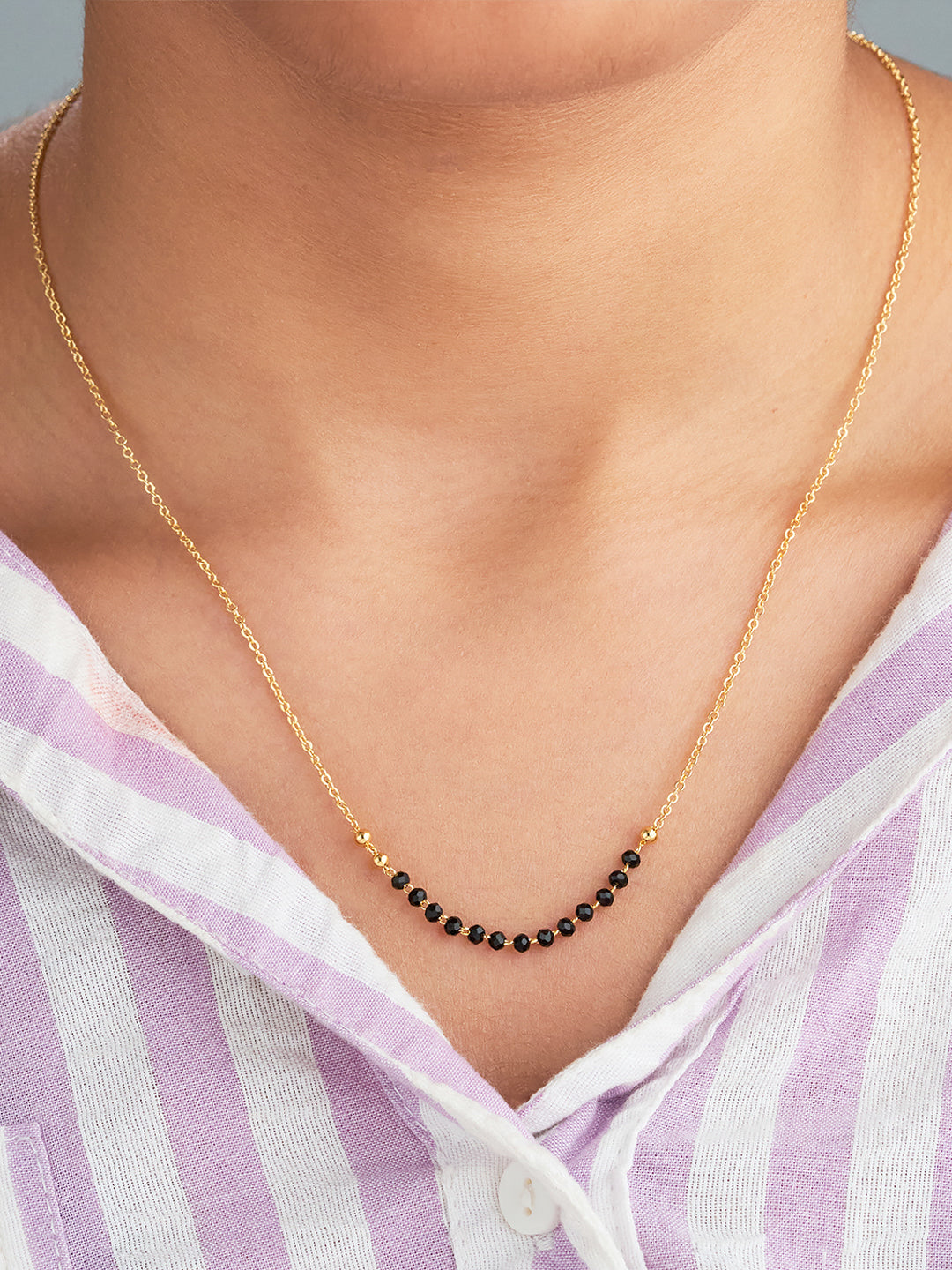 Minimal Black Bead Mangalsutra
