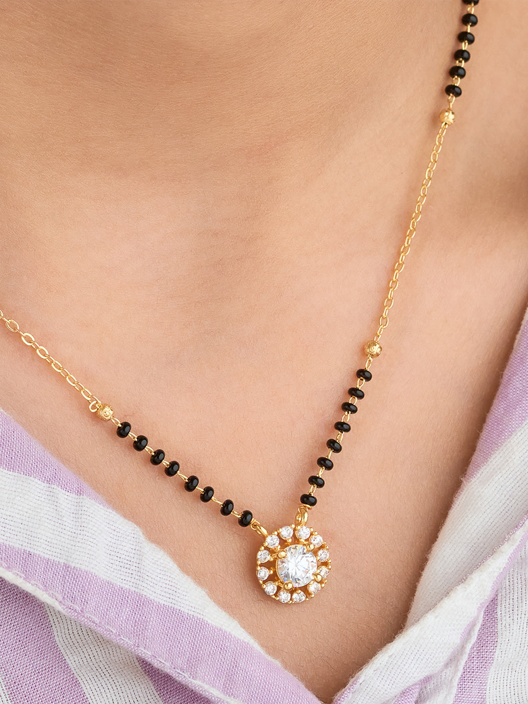 Solitaire Halo Mangalsutra