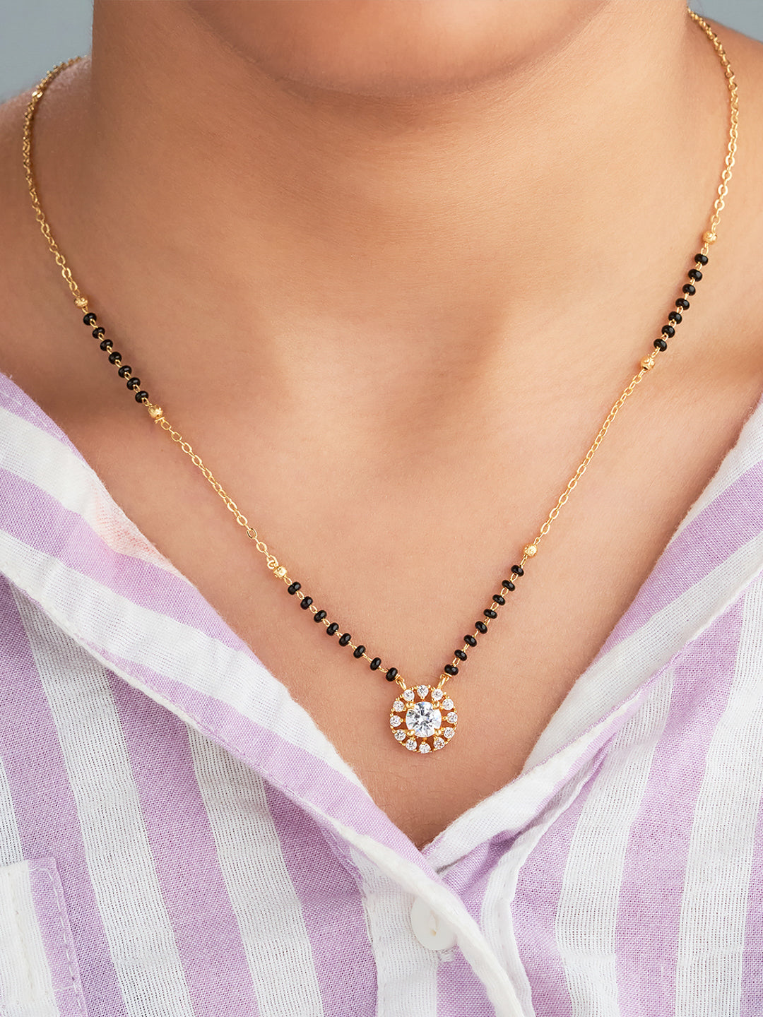 Solitaire Halo Mangalsutra